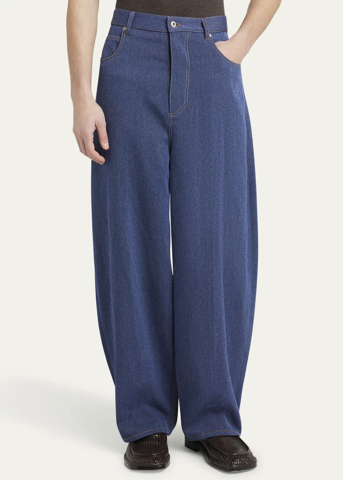 Bottega VenetaMen's Wide-Leg Drill Trousers