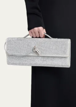 Bottega VenetaAndiamo Crystal Leather Clutch Bag