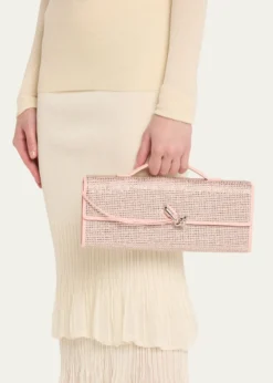 Bottega VenetaAndiamo Crystal Leather Clutch Bag