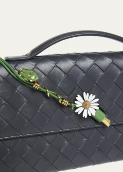 Bottega VenetaAndiamo Flower-Embellished Leather Clutch Bag