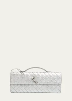 Bottega VenetaAndiamo Laminated Leather Clutch Bag