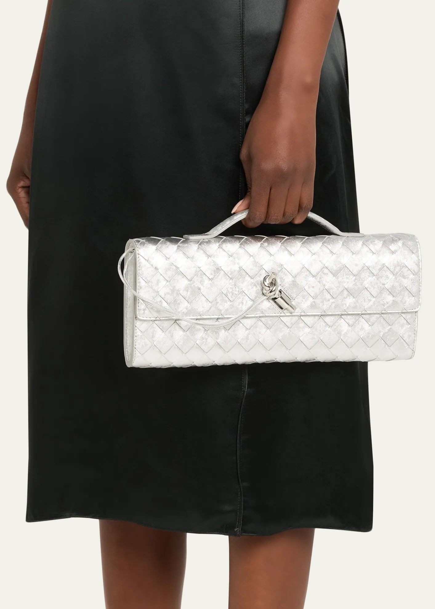 Bottega VenetaAndiamo Laminated Leather Clutch Bag