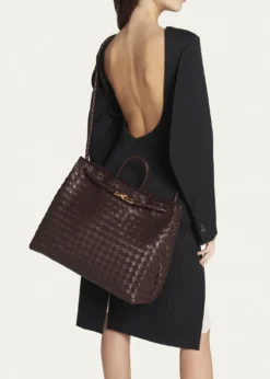 Bottega VenetaAndiamo Large Intreccio Lambskin Top-Handle Bag