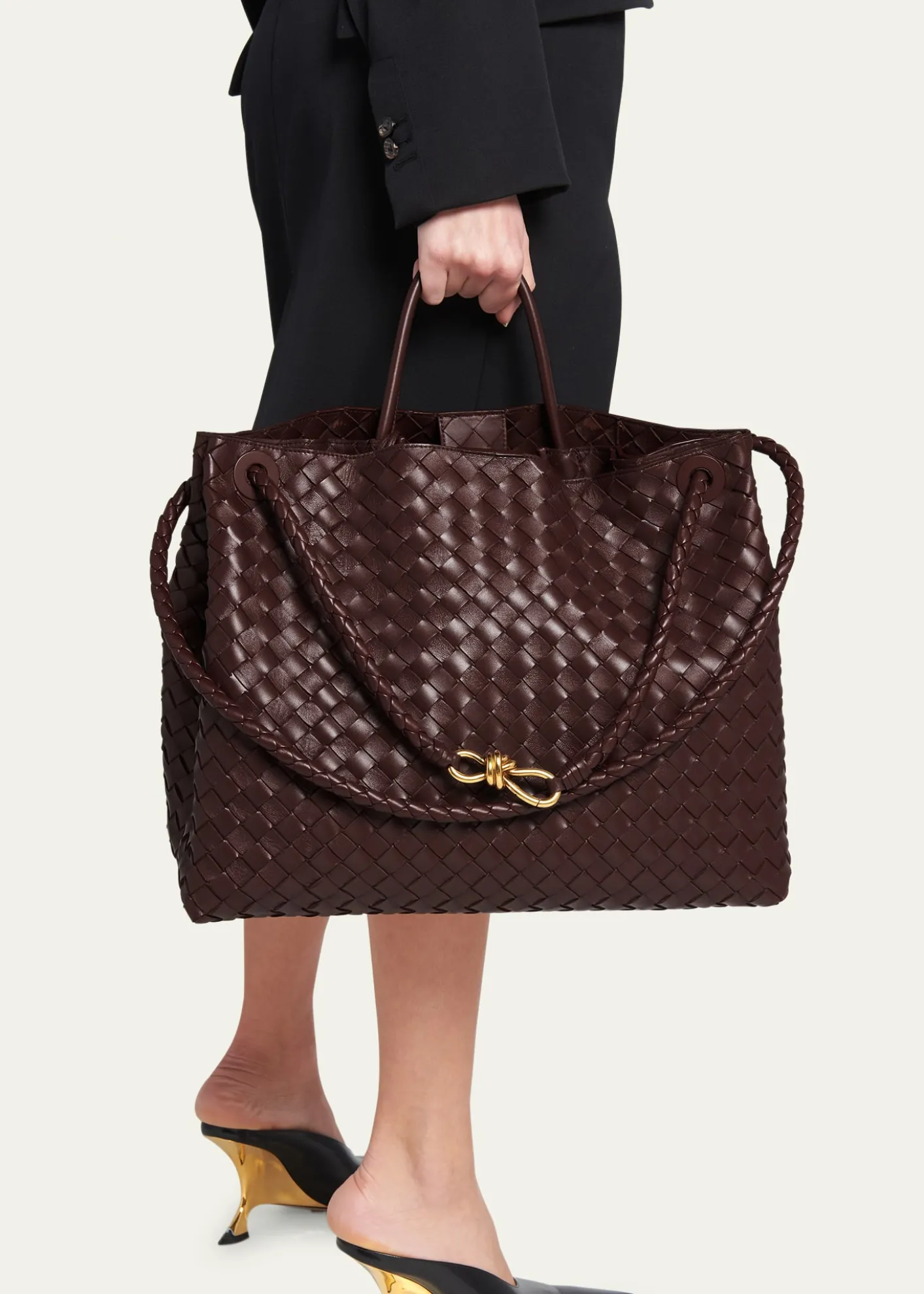 Bottega VenetaAndiamo Large Intreccio Lambskin Top-Handle Bag