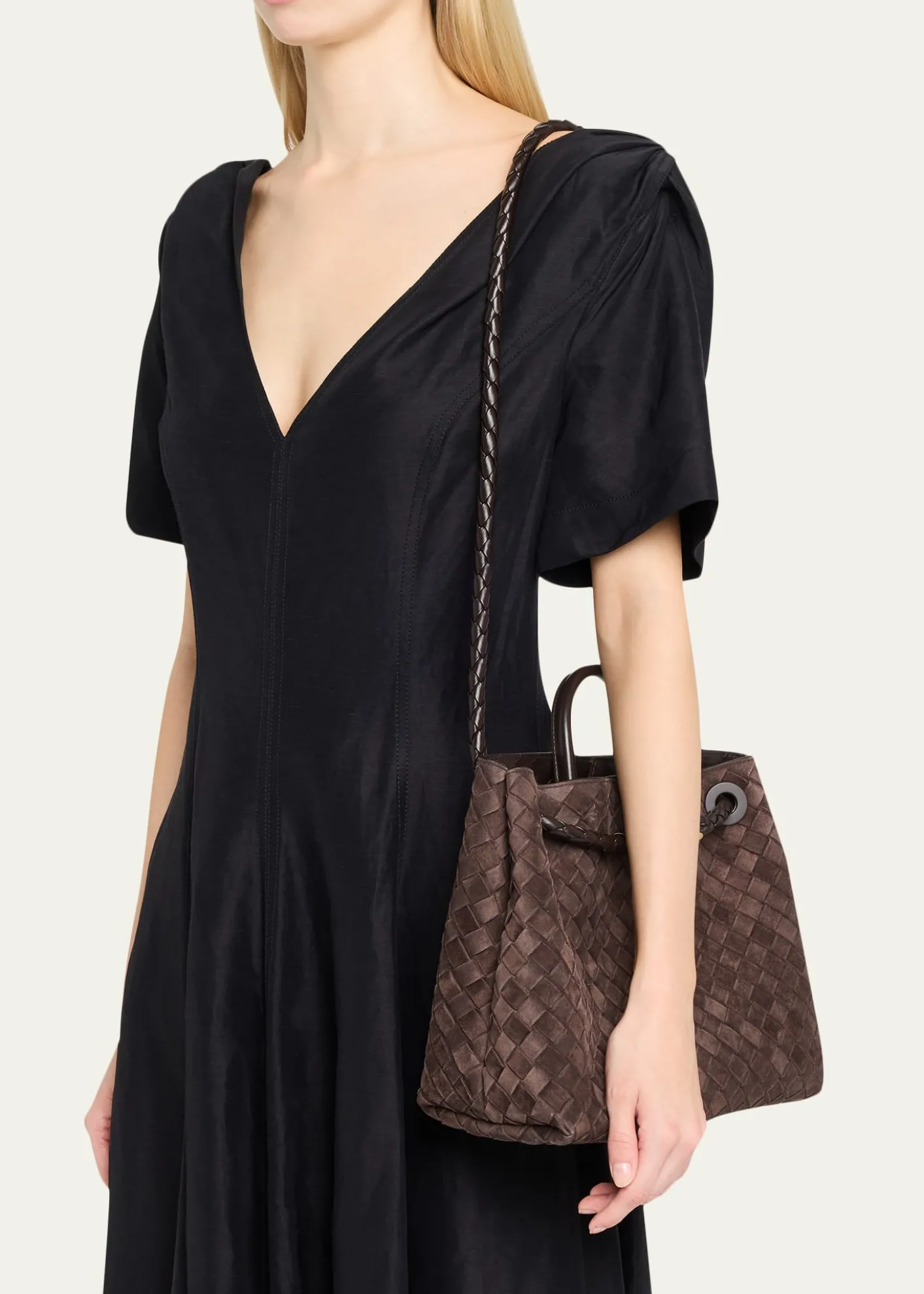 Bottega VenetaAndiamo Medium Top-Handle Bag in Suede