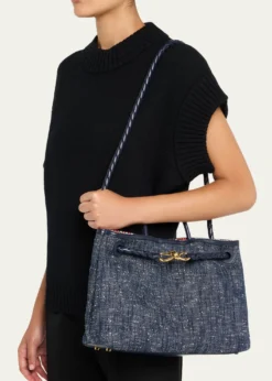 Bottega VenetaAndiamo Medium Boucle Denim Tote Bag