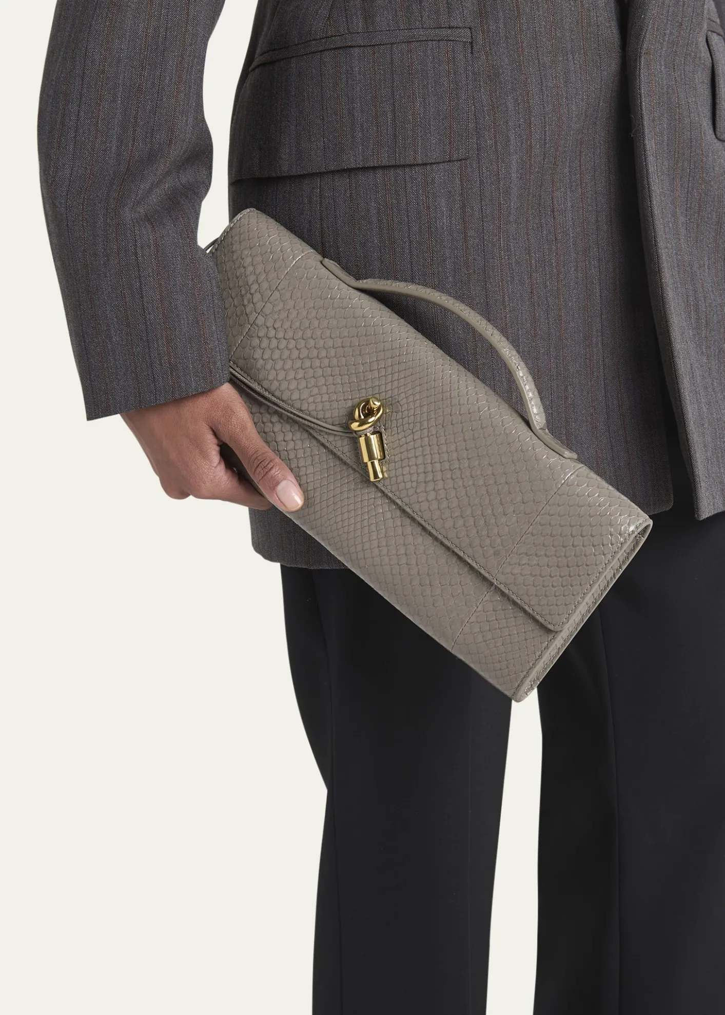 Bottega VenetaAndiamo Python Long Clutch Bag