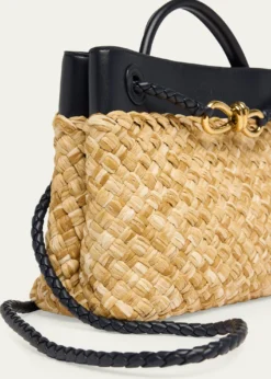 Bottega VenetaAndiamo Small Raffia Crossbody Bag