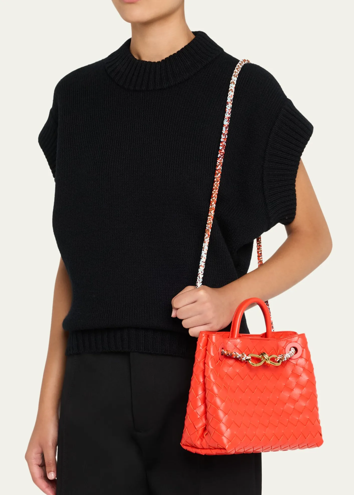 Bottega VenetaAndiamo Small Leather Top-Handle Bag