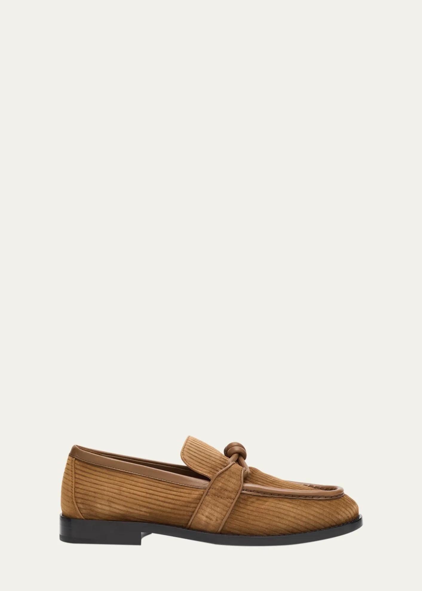 Bottega VenetaAstaire Knot Grooved Suede Loafers