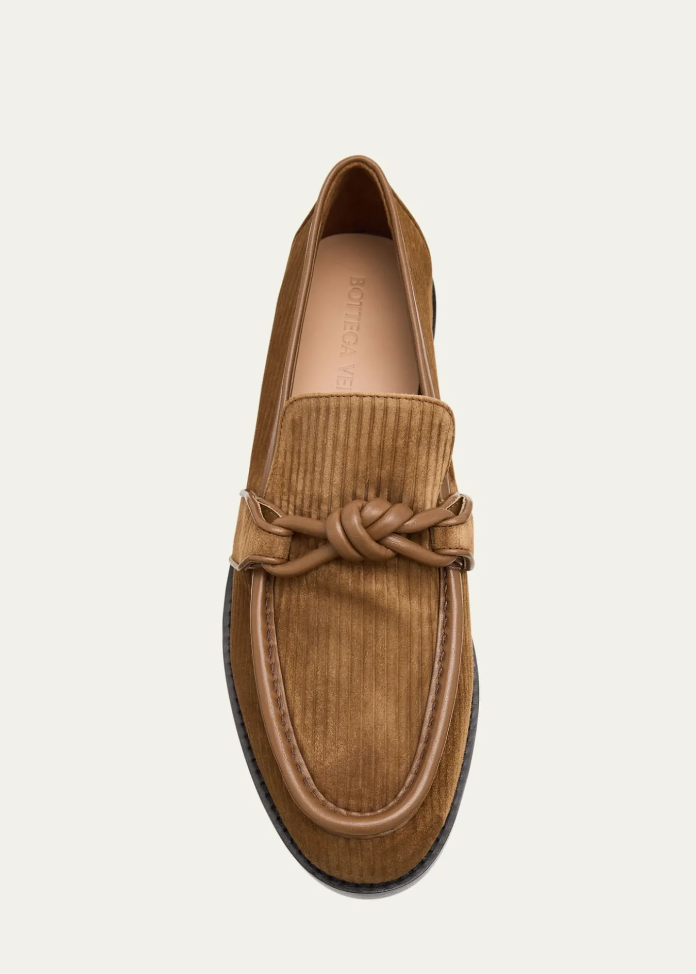 Bottega VenetaAstaire Knot Grooved Suede Loafers