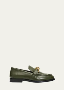 Bottega VenetaAstaire Metal-Knot Leather Loafers