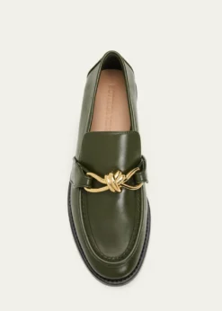 Bottega VenetaAstaire Metal-Knot Leather Loafers