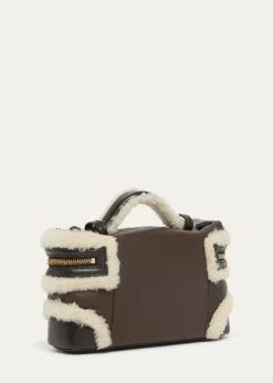 Bottega VenetaBang Bang Shearling Vanity Top-Handle Bag