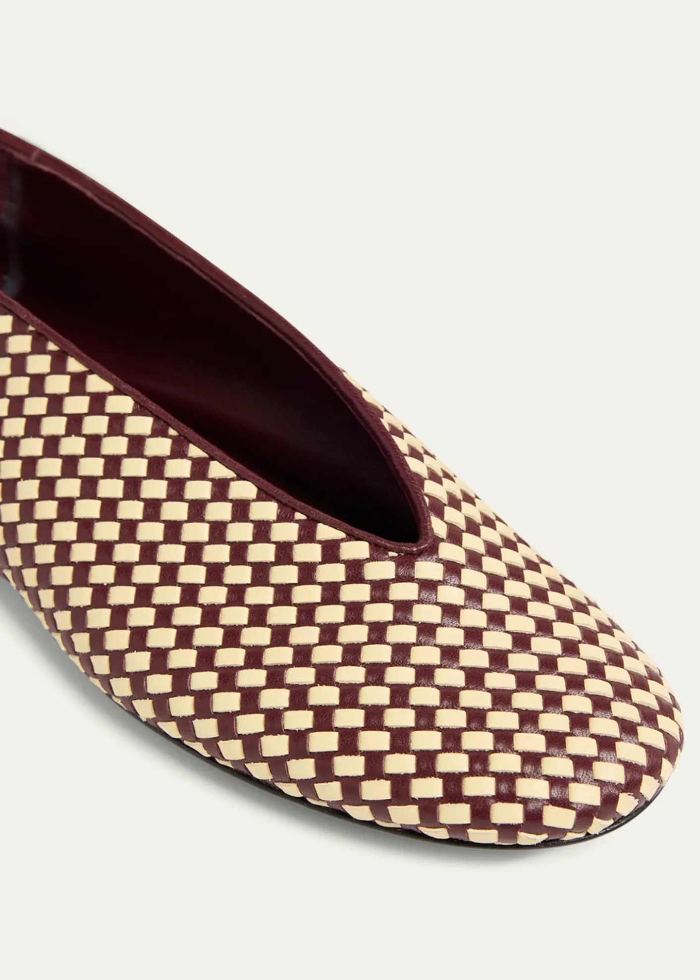 Bottega VenetaBicolor Woven Nappa Leather Ballerina Flats