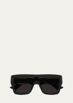 Bottega VenetaBV1451S-001 Acetate Rectangle Sunglasses
