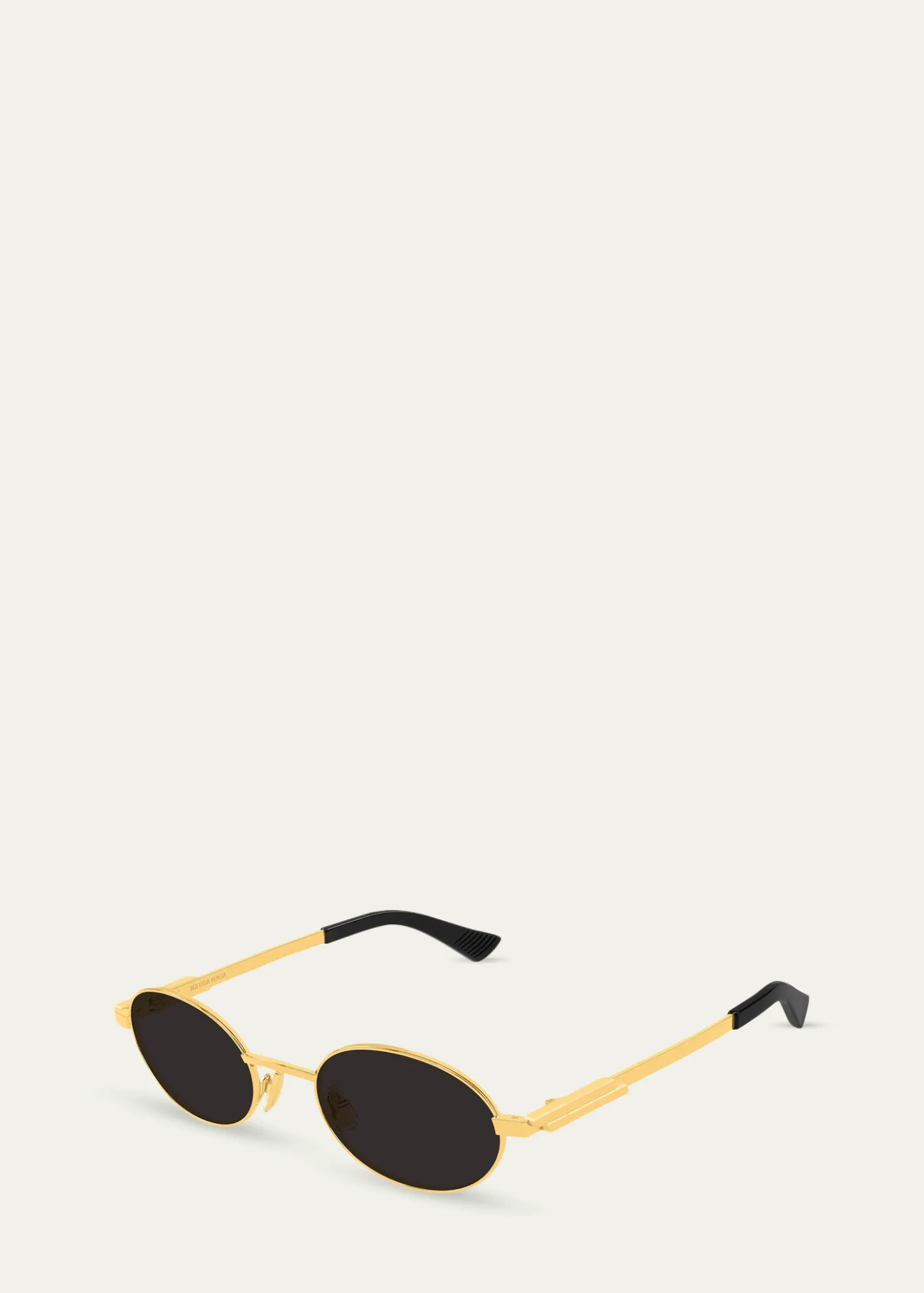 Bottega VenetaBv1470S Golden Metal Oval Sunglasses