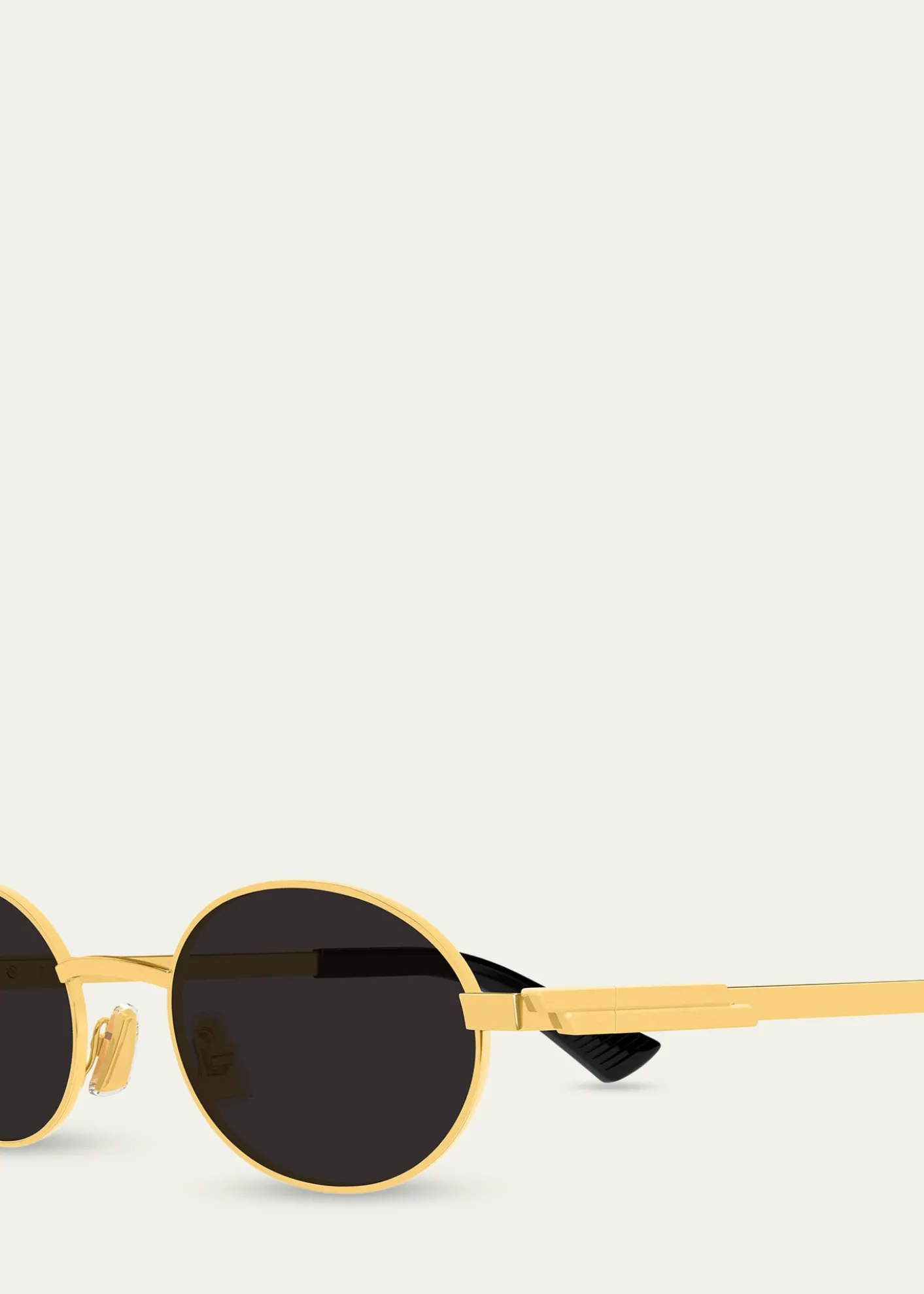 Bottega VenetaBv1470S Golden Metal Oval Sunglasses