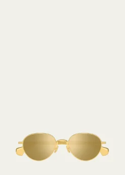 Bottega VenetaBV1396S Round Metal Sunglasses