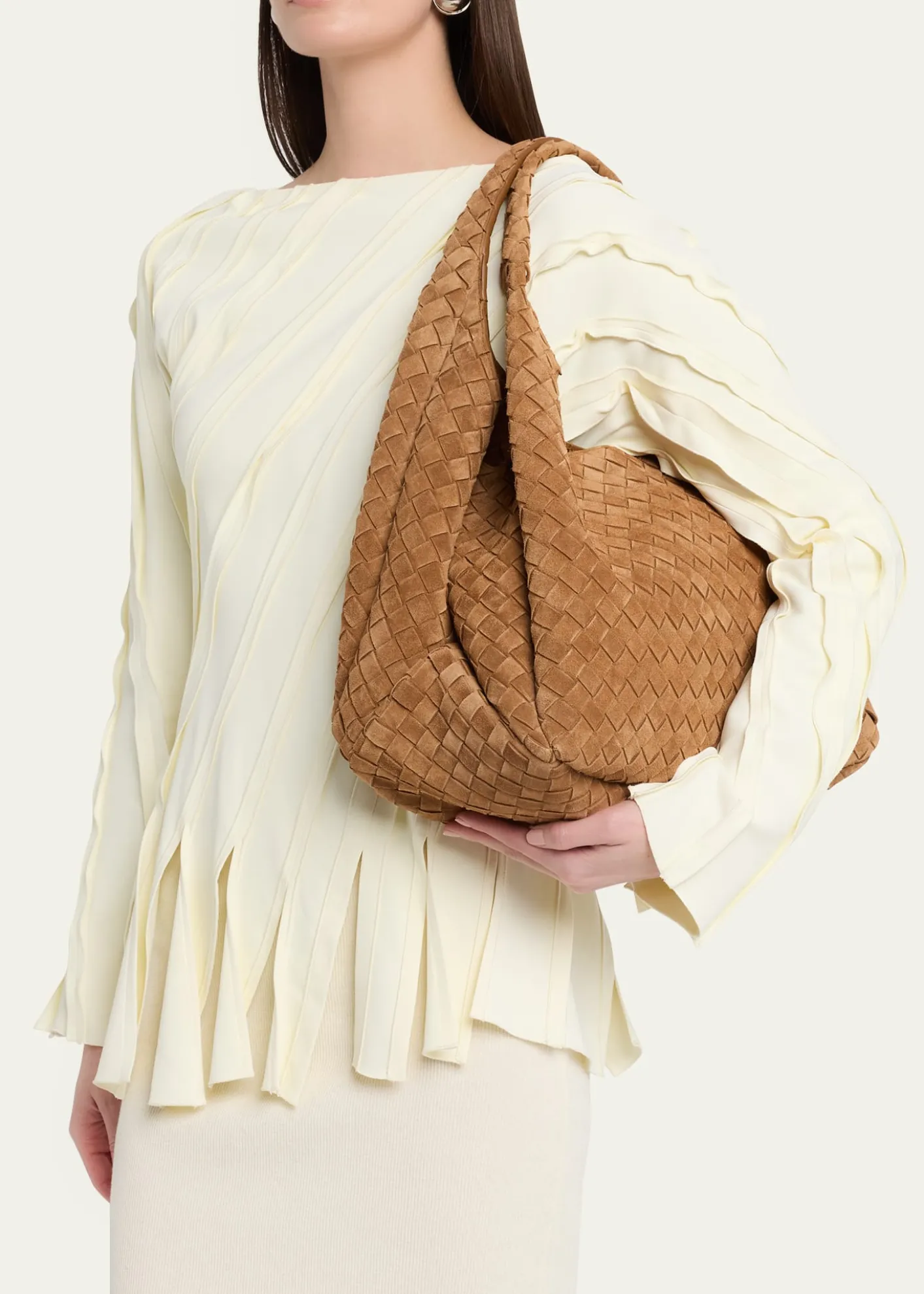 Bottega VenetaCampana Large Suede Shoulder Bag
