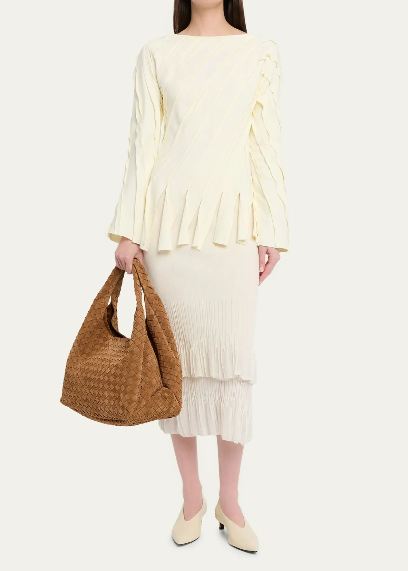 Bottega VenetaCampana Large Suede Shoulder Bag