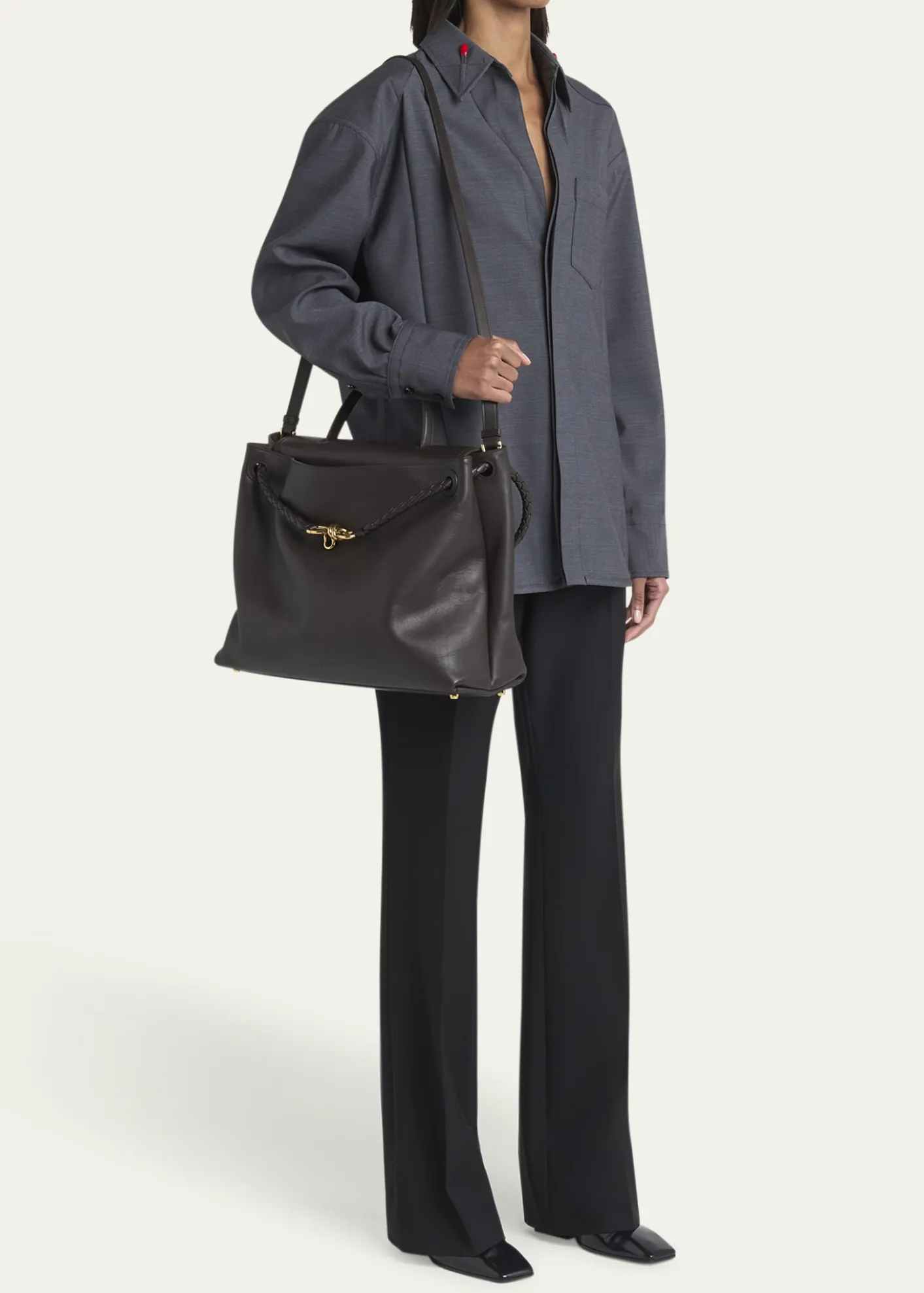 Bottega VenetaCiao Ciao Large Leather Top-Handle Bag