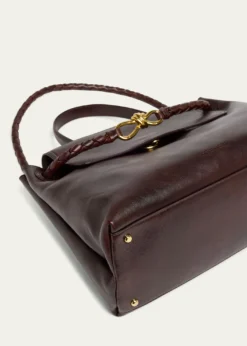 Bottega VenetaCiao Ciao Medium Distressed Leather Top-Handle Bag