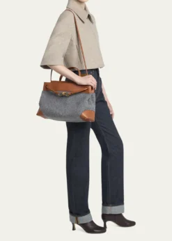 Bottega VenetaCiao Ciao Medium Felt & Leather Top-Handle Bag