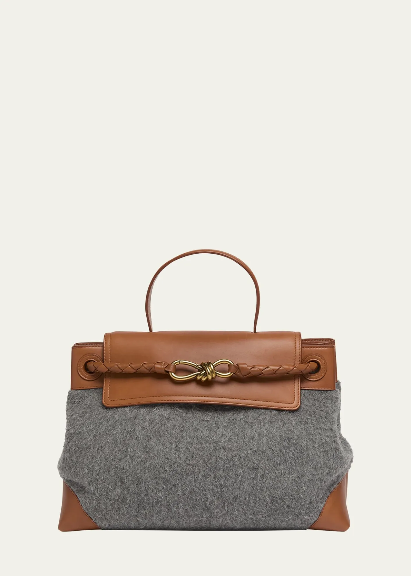 Bottega VenetaCiao Ciao Medium Felt & Leather Top-Handle Bag