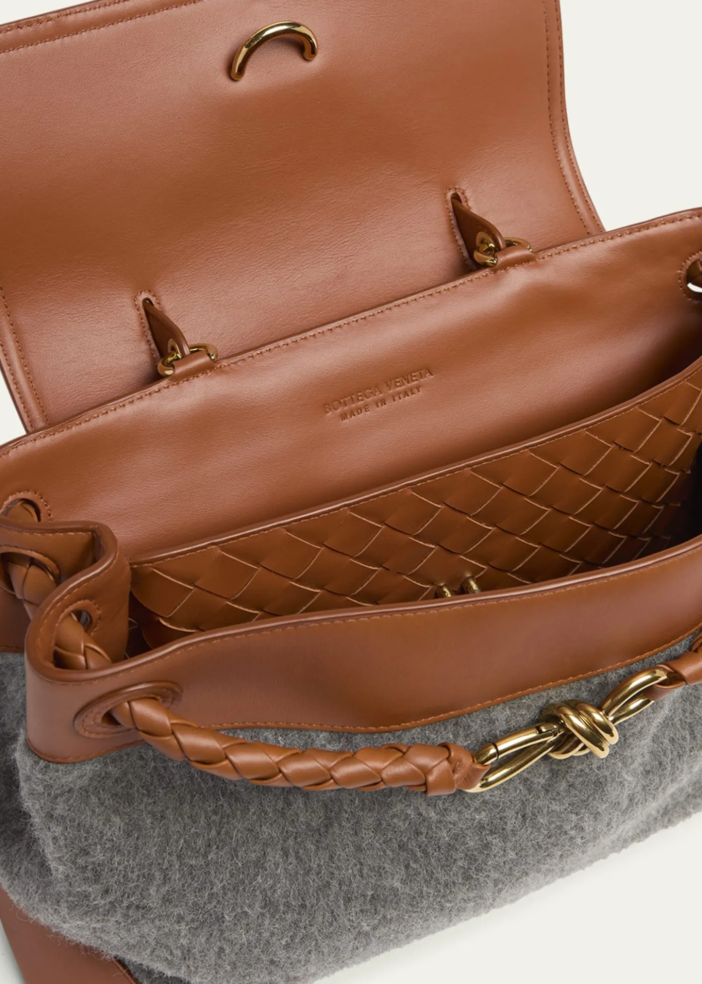 Bottega VenetaCiao Ciao Medium Felt & Leather Top-Handle Bag