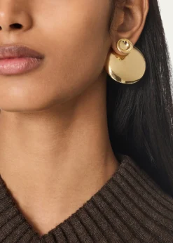 Bottega VenetaConcave 18K Gold-Finish Sterling Silver Bird Earrings