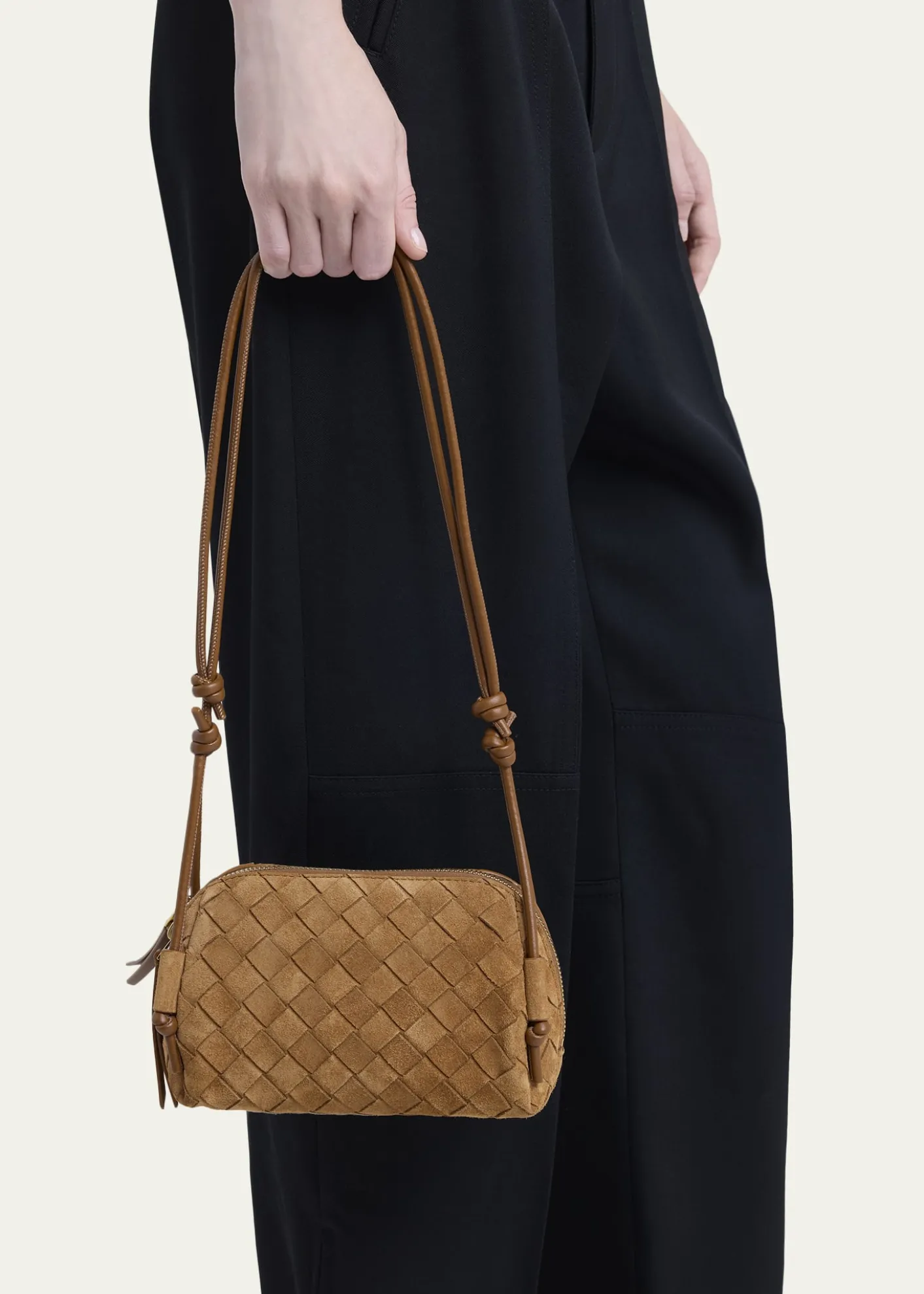 Bottega VenetaConcert Pouch Intrecciato Suede Crossbody Bag