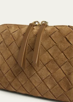 Bottega VenetaConcert Pouch Intrecciato Suede Crossbody Bag