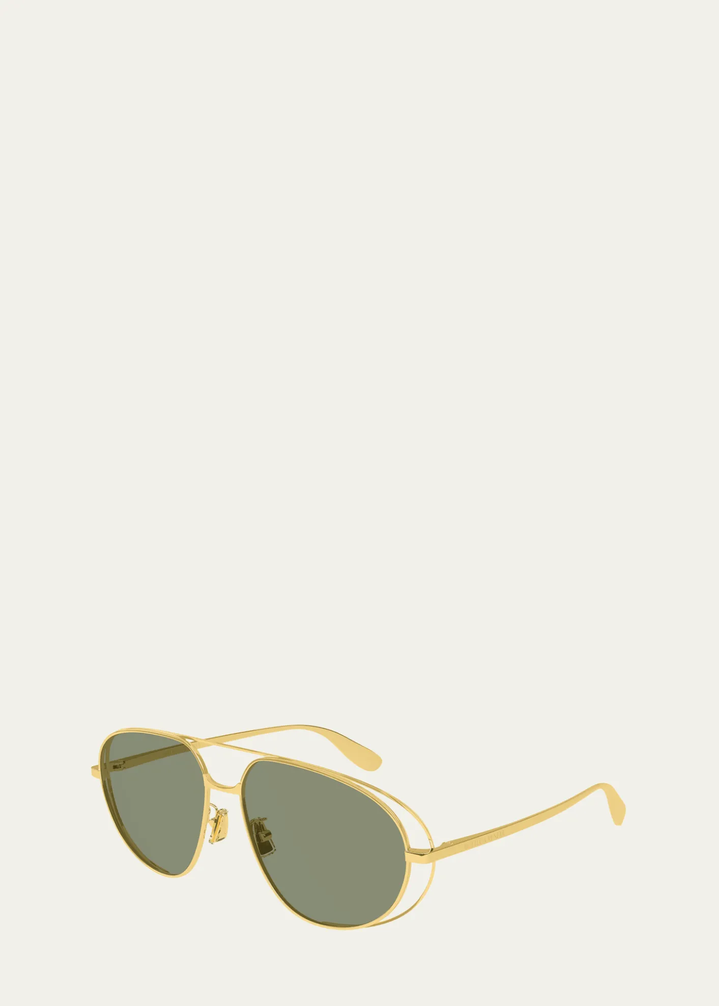 Bottega VenetaCutout Metal Aviator Sunglasses