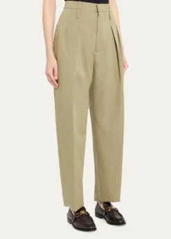 Bottega VenetaDouble-Pleated Wool Straight-Leg Trousers