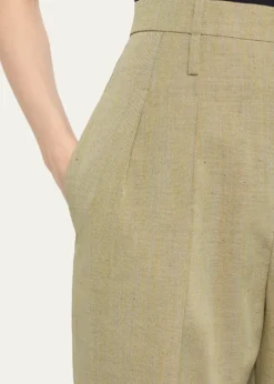 Bottega VenetaDouble-Pleated Wool Straight-Leg Trousers