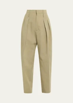 Bottega VenetaDouble-Pleated Wool Straight-Leg Trousers