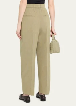 Bottega VenetaDouble-Pleated Wool Straight-Leg Trousers