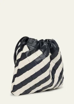 Bottega VenetaDustbag Small Striped Leather Pouch Crossbody Bag