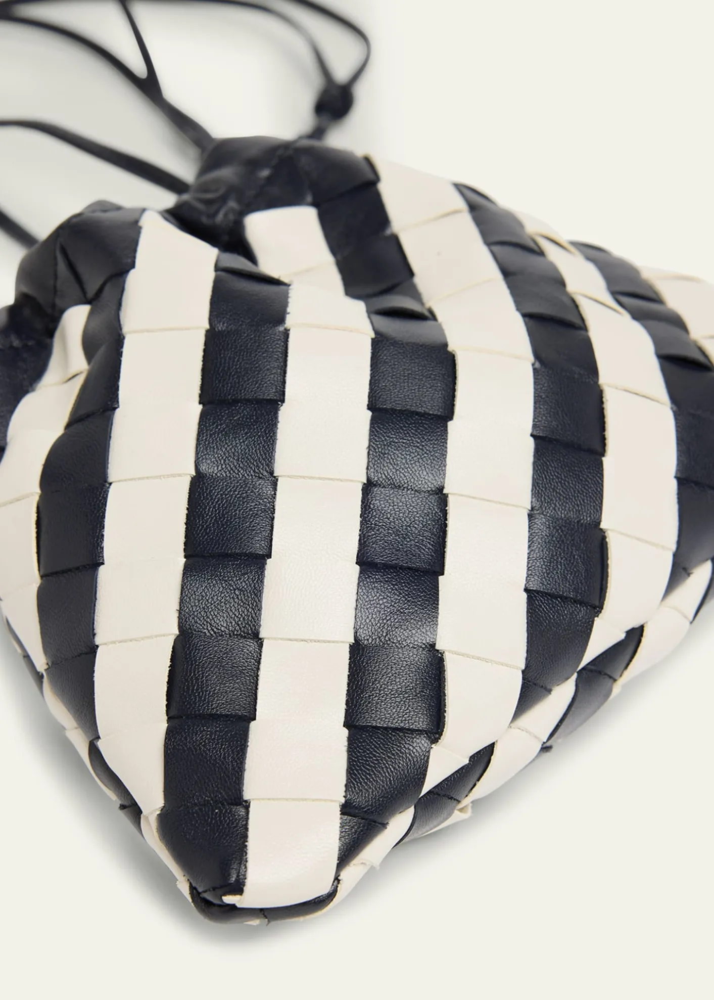 Bottega VenetaDustbag Small Striped Leather Pouch Crossbody Bag