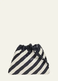 Bottega VenetaDustbag Small Striped Leather Pouch Crossbody Bag