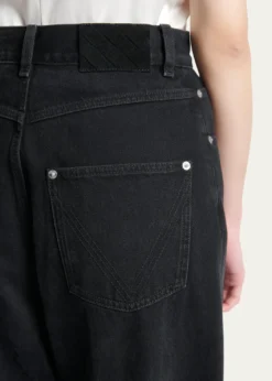 Bottega VenetaFaded Black Denim Wide-Leg Jeans