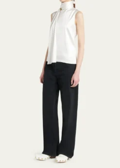 Bottega VenetaFaded Black Denim Wide-Leg Jeans