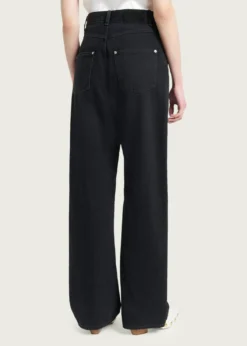 Bottega VenetaFaded Black Denim Wide-Leg Jeans