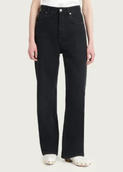 Bottega VenetaFaded Black Denim Wide-Leg Jeans