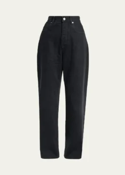Bottega VenetaFaded Black Denim Wide-Leg Jeans