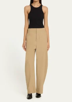 Bottega VenetaFluid Cotton Twill Wide Leg Trousers