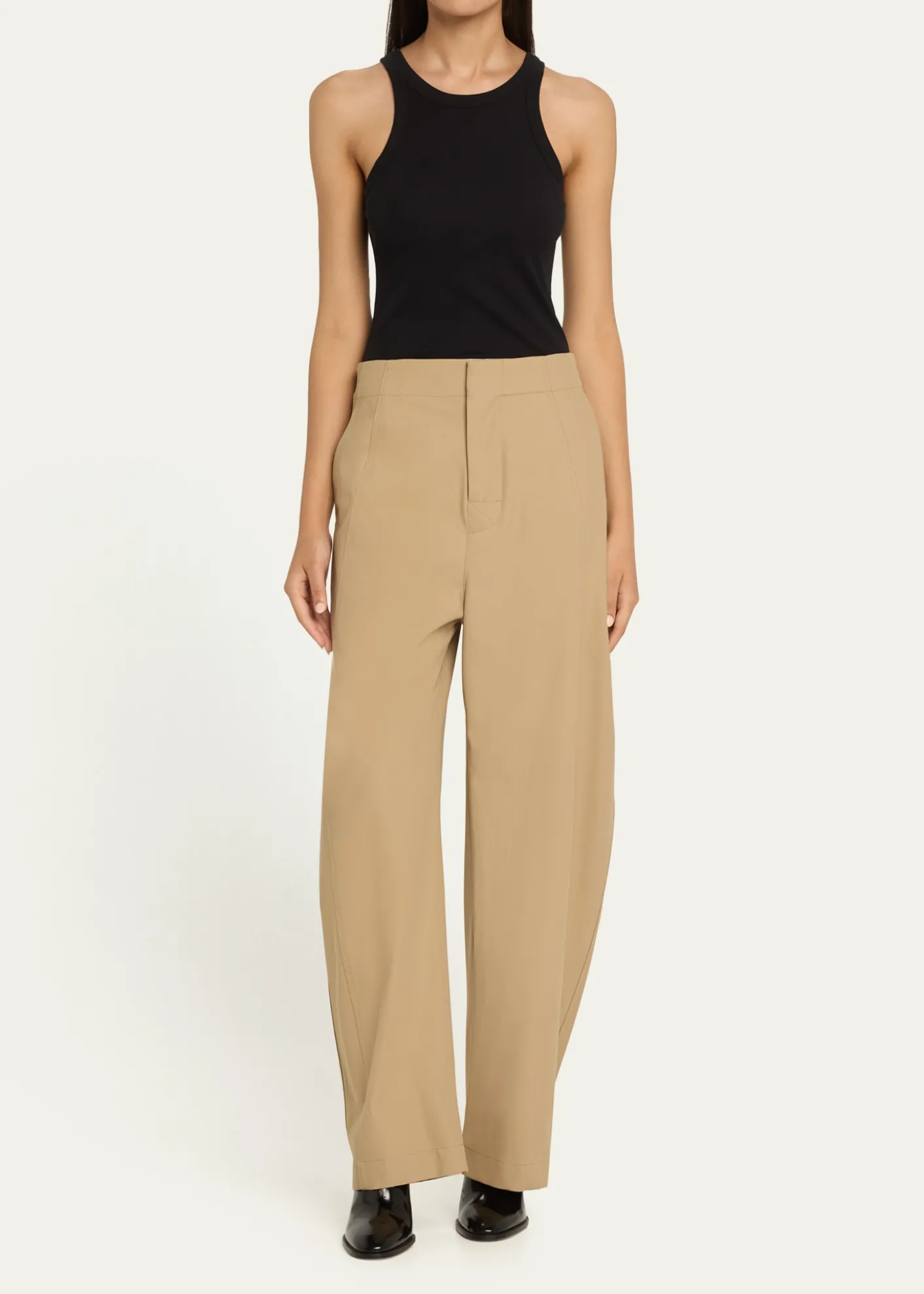 Bottega VenetaFluid Cotton Twill Wide Leg Trousers