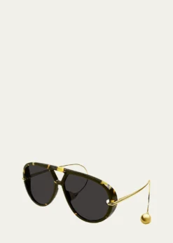 Bottega VenetaGeometric Acetate & Metal Alloy Aviator Sunglasses