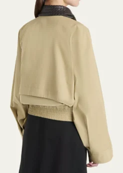 Bottega VenetaIntrecciato Collar Cotton Blouson Jacket
